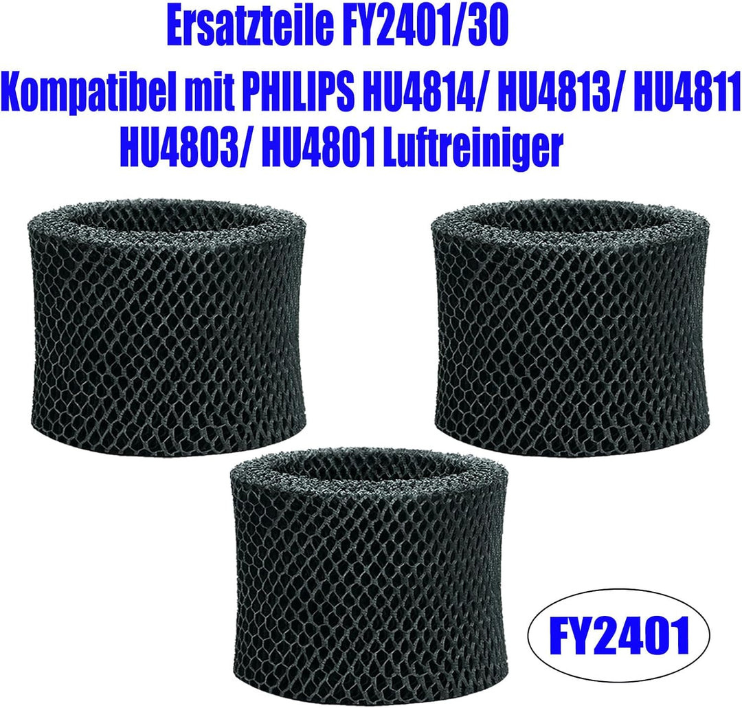 3er FY2401/30 Ersatzfilter für Philips Series 2000 Luftbefeuchter | Activated Carbon Upgrade Filter