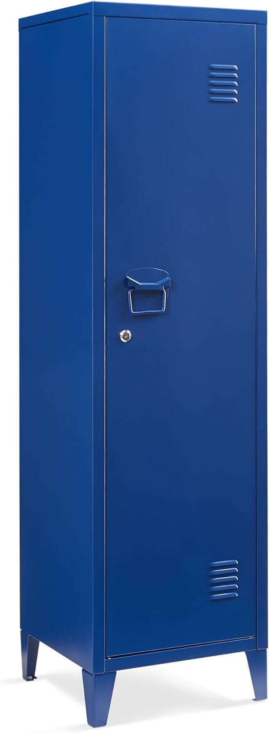 [en.casa] Einzelspind Kurikka Metallspind mit 2 Ablagen 137 x 38 x 38 cm abschliessbar Schliessfachs