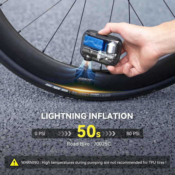 Tiny Pump Mini Fahrradpumpe, Elektrische mit Digitalem Manometer | Elektrische Luftpumpe Klein Fahrr