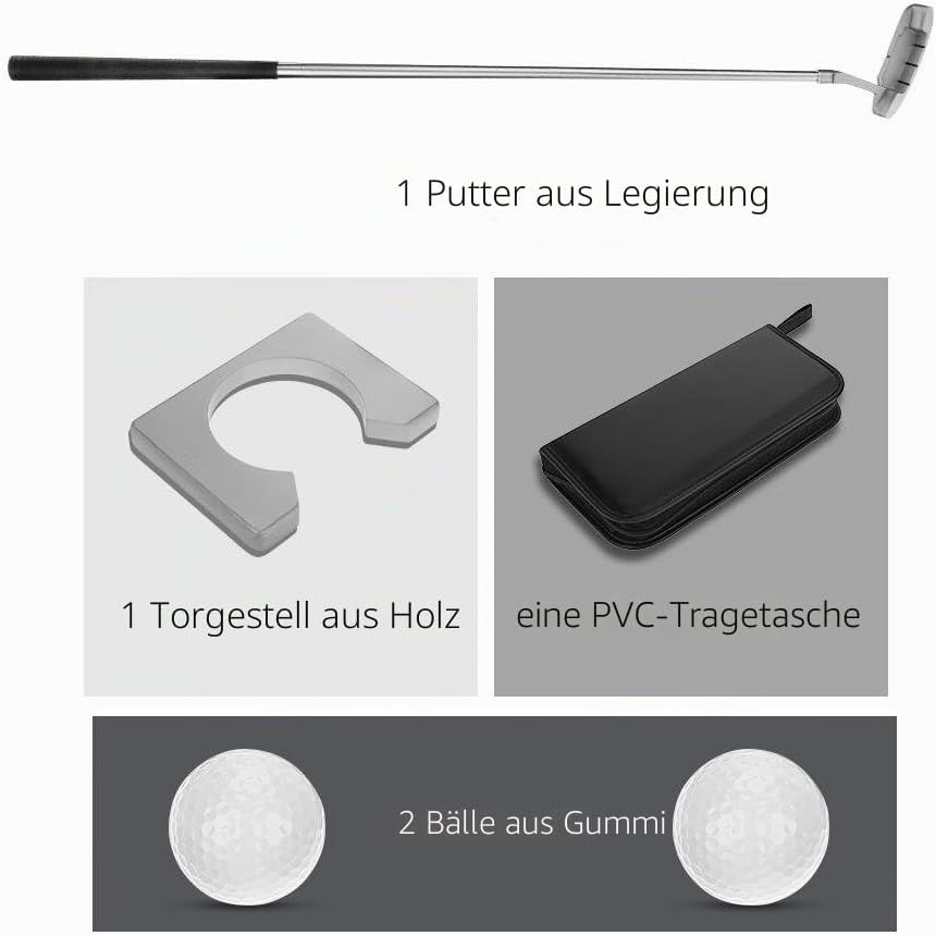BOROCO Golfschläger Set,Indoor Golf Putter Kit,Practice Training Club Minigolf Set mit Bällen und Ta