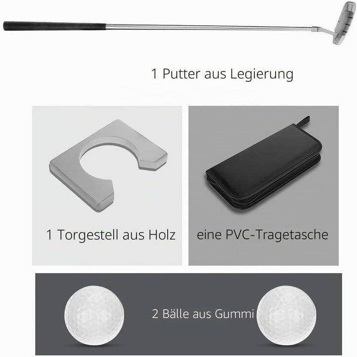 BOROCO Golfschläger Set,Indoor Golf Putter Kit,Practice Training Club Minigolf Set mit Bällen und Ta