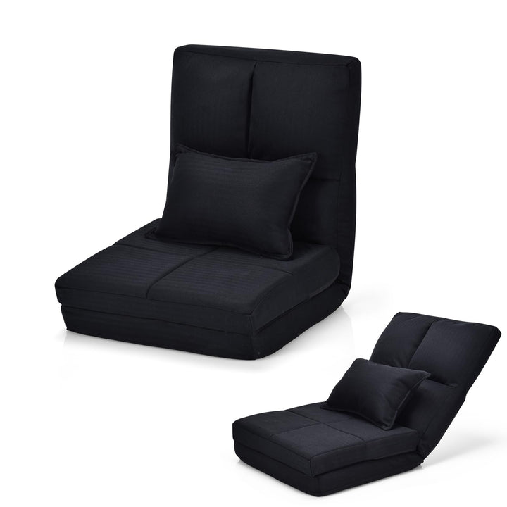 GOPLUS Bodenstuhl, Bodensessel mit 5-Fach Verstellbarer Rückenlehne &amp; Kissen, Bodensofa mit Schlaffu