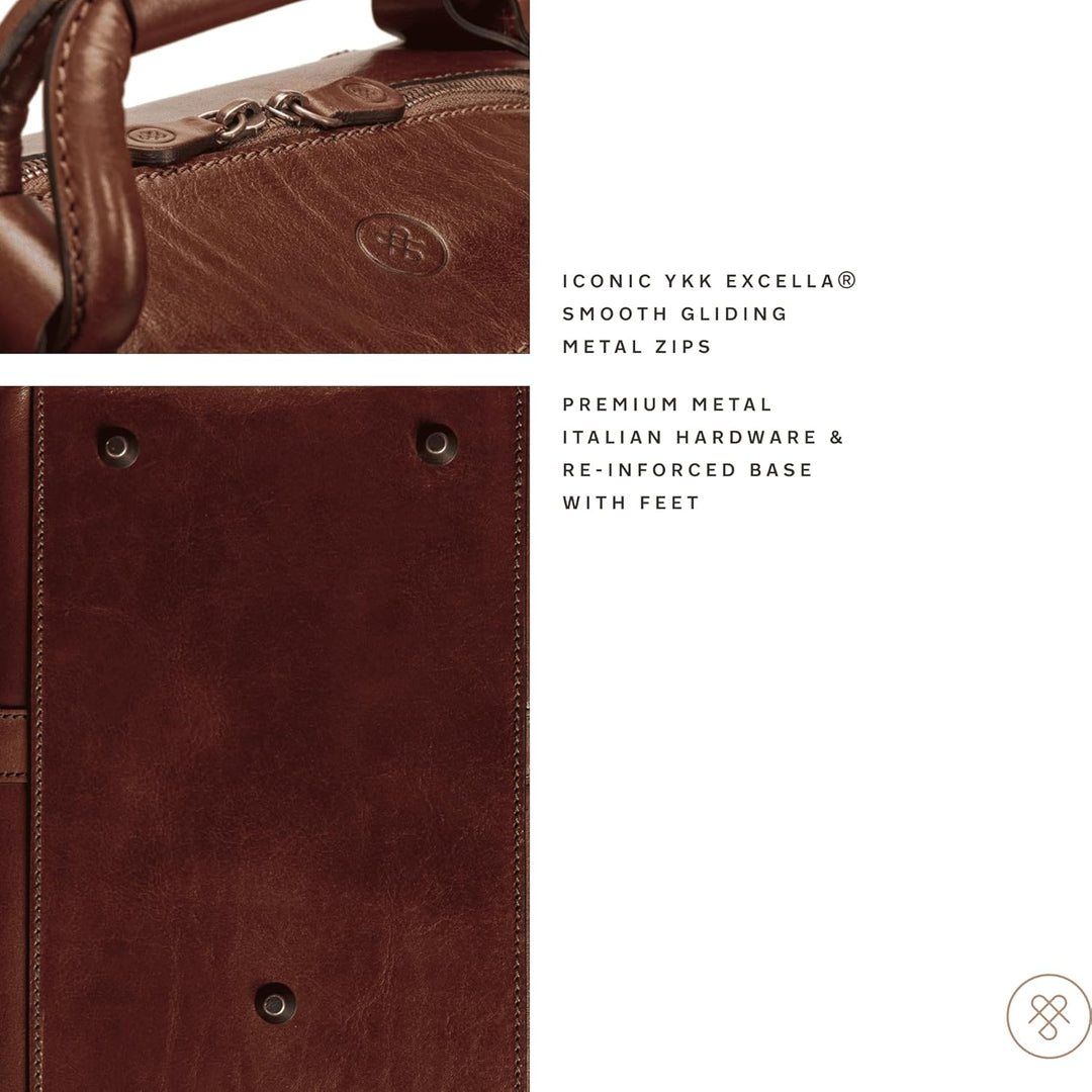 Maxwell Scott - Personalisierte Luxuriöse Reisetasche aus italienischem Leder für Damen mit Schulter