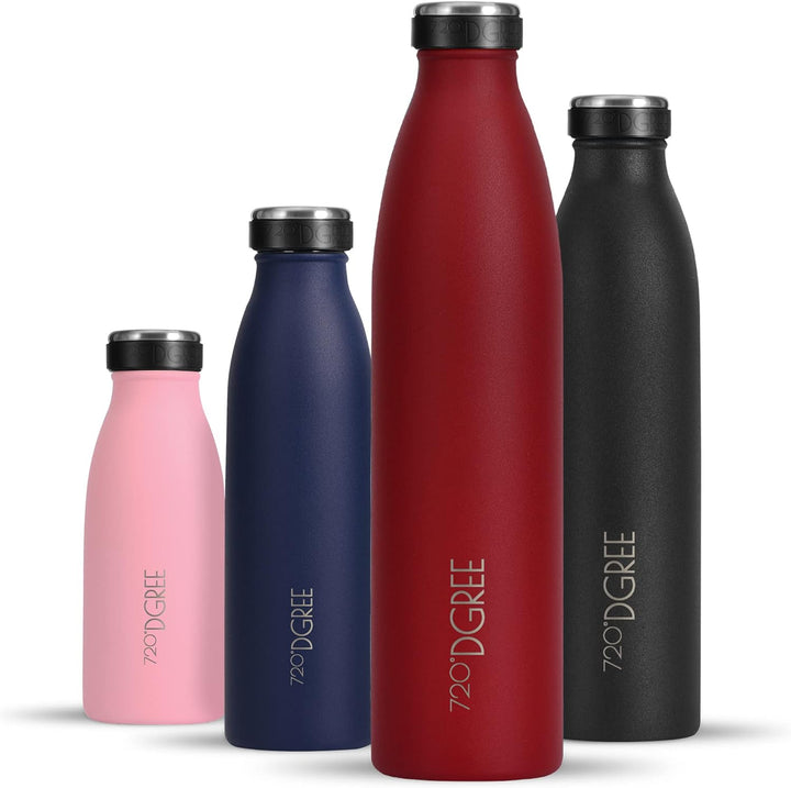 720°DGREE Edelstahl Trinkflasche “milkyBottle” - 750ml - BPA-Frei, Auslaufsicher, Kohlensäure geeign