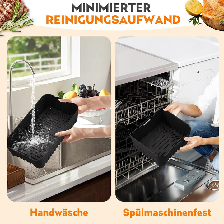 Heissluftfritteuse Zubehör für Cosori Dual Blaze Twinfry XXL 10L, Airfryer Zubehör 2×5L Silikonform