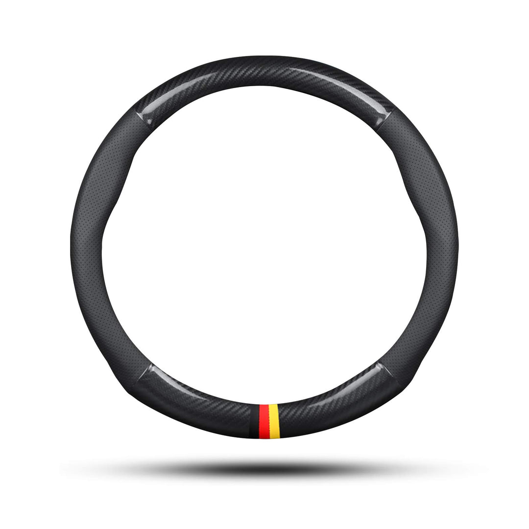 Ergocar Auto Lenkradbezug Rutschfester Auto Sport Lenkradschutz Kohlefaser & PU Leder für Durchmesse