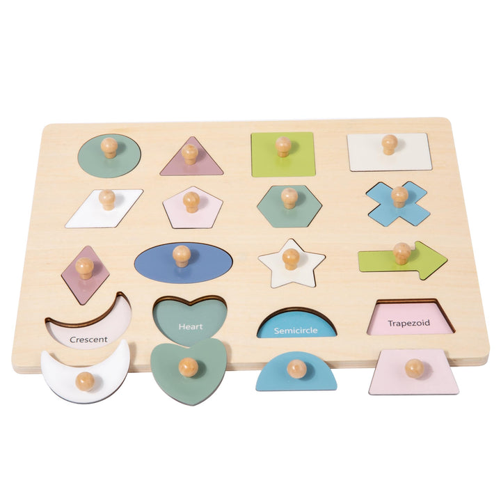 Adena Montessori Holzpuzzle für Babys 12–24 Monate,Formsortierer für Kleinkinder ab 1–3 Jahre – Farb