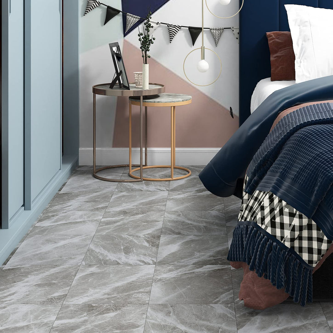 Livelynine 16 Fliesen Vinylboden Selbstklebend Bad Bodenfliesen Selbstklebend Küche 30x30 Wasserdich