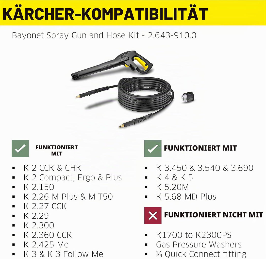 Kärcher - HK 7.5, Hochdruckschlauchset, kompatibel mit K 2 Basic Single, Single