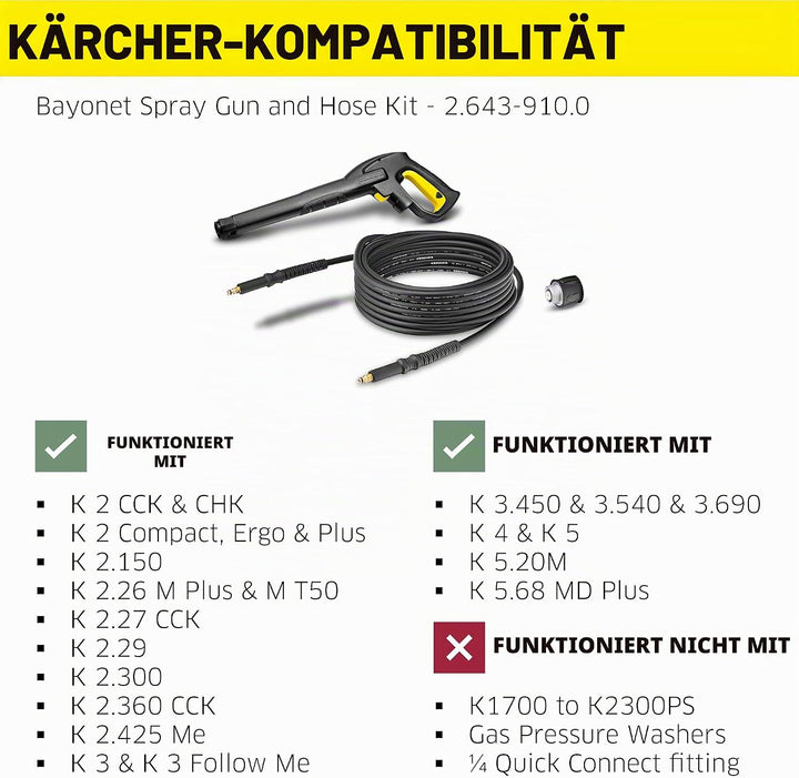 Kärcher - HK 7.5, Hochdruckschlauchset, kompatibel mit K 2 Basic Single, Single