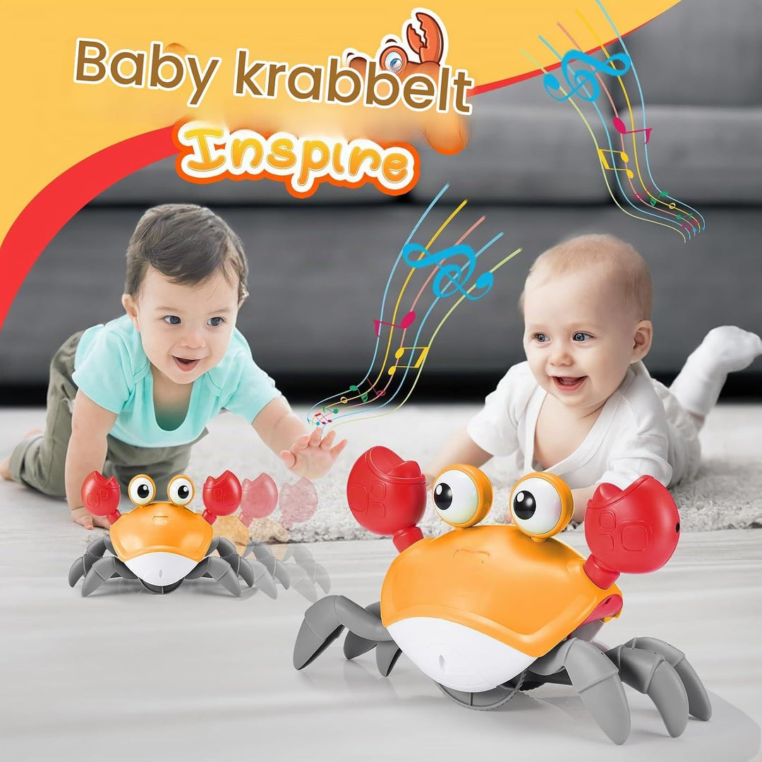 Adeokay Krabbe Baby Spielzeug 1 2 3 Jahr, Baby Crab Crawling Toy Spielzeug ab 6 7 8 9 10 Monate Kind