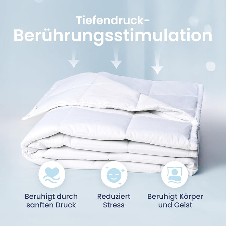 Anew Sleep – Gewichtsdecke – Weiss – 140 x 200 cm – 13 kg – Anti-Stress-Decke für Männer und Frauen