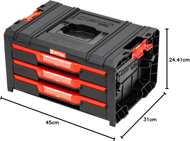 Qbrick System Werkzeugkoffer Werkzeugkasten Leer Werkzeugkiste PRO Drawer 3 Toolbox 2.0 Expert Schwa