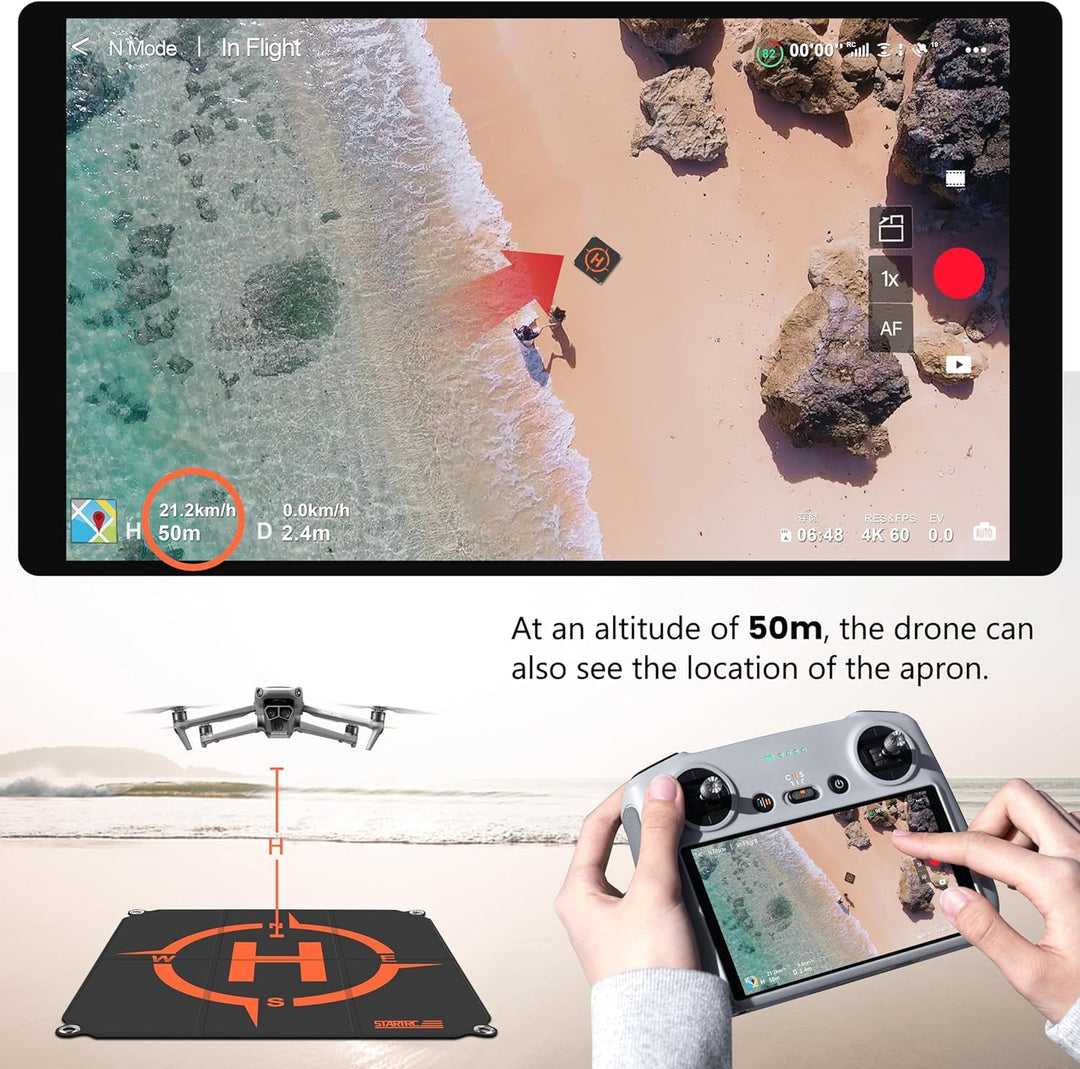 STARTRC Drohnen Landeplatz,50cm(19") Universal schnell faltbar Landeplattform für DJI Mavic Mini 2 /