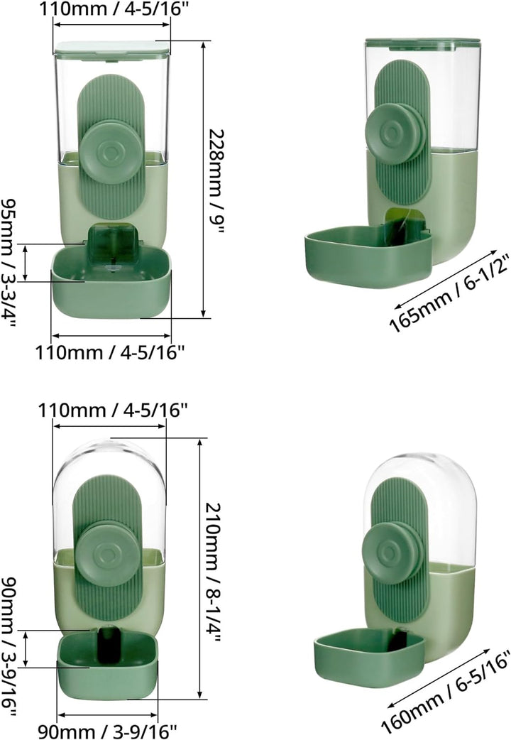 QWORK® Futterautomat für Kleine Haustiere, Automatisch Futterspender 870ml und Wasserspender 800ml f