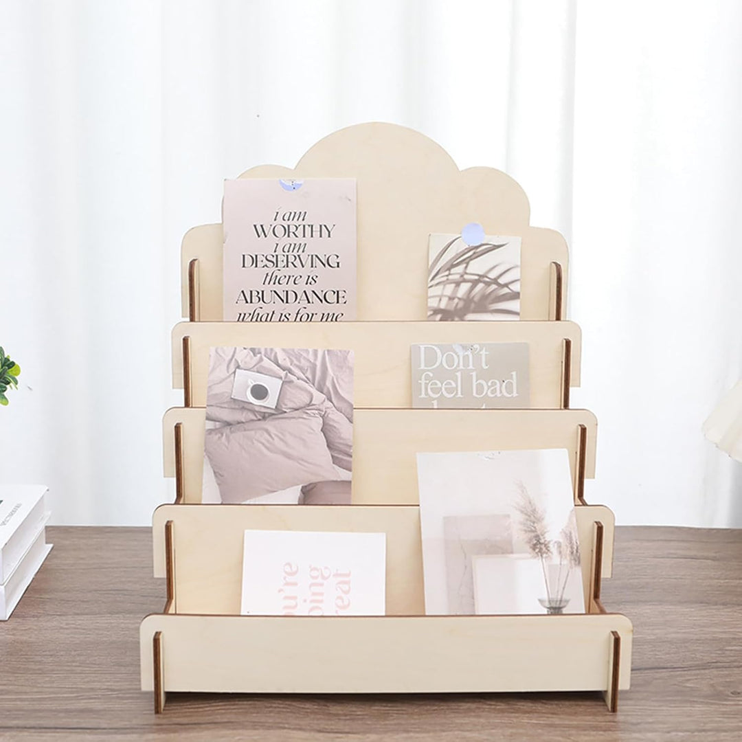 Kartenständer Aus Holz Mit 4 Etage Display Ständer, Präsentationsständer, Postkartenständer, Grusska