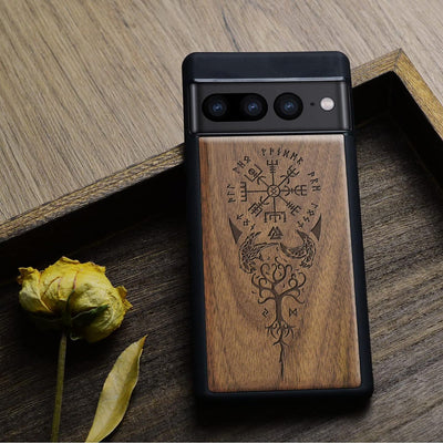 Carveit Holz Handyhülle für Google Pixel 7 Pro Cover [Einzigartiges Design Case] Stossstange hülle K