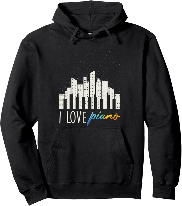Ich Liebe Klavier Stadt Pianist Keyboard Spieler Geschenk Pullover Hoodie