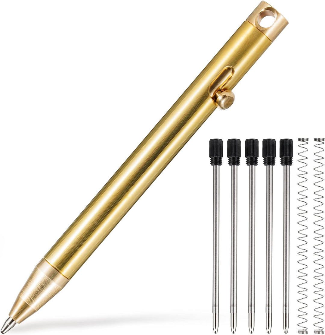 KeyUnity KP00 EDC Kugelschreiber Bolt Action Titan, Hochwertig Stift mit Minen, Taschenkugelschreibe