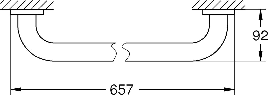 Grohe Wannengriff Essentials, 1 Stück, 40794001, 657 mm 657 mm (Stichmass 600 mm) Rund, 657 mm (Stic