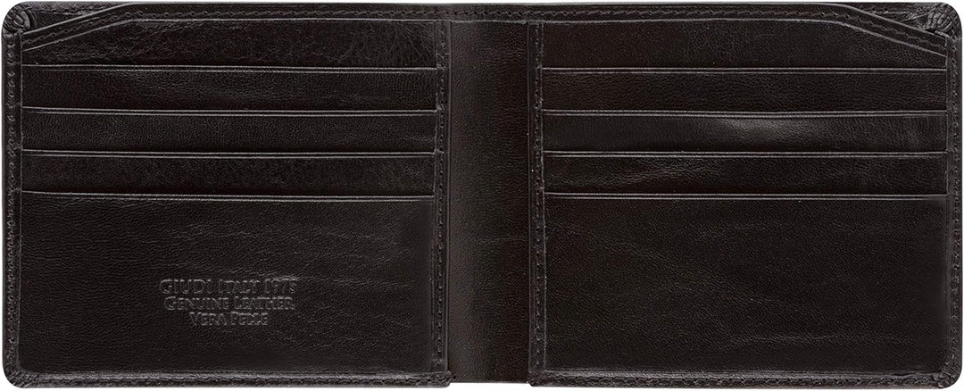 Giudi Herren-Geldbörse, Rindsleder, Mittelgross, Braun (Schwarz), Schwarz