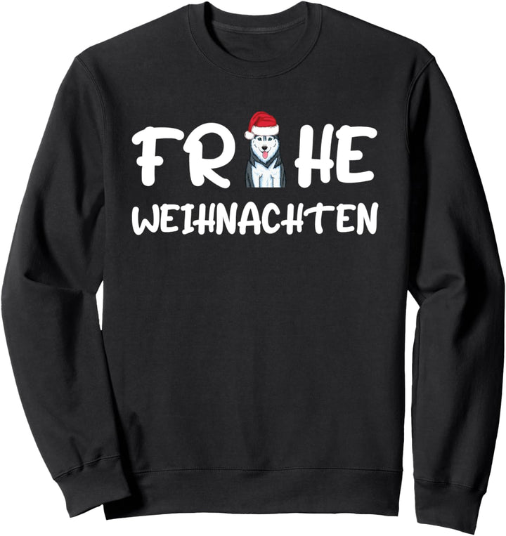 Husky Weihnachtspulli Hund Husky Frohe Weihnachten Sweatshirt
