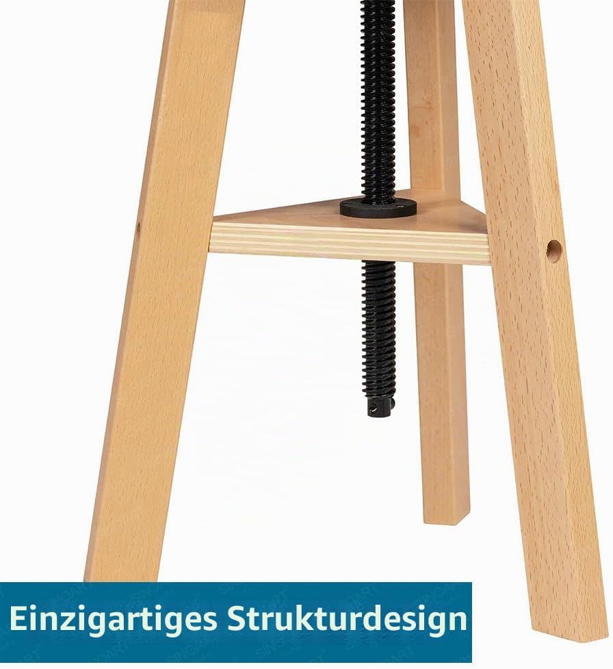 Paintersisters Höhenverstellbarer Malhocker aus Buchenholz – Ideal für Künstler, Küche, Büro, Atelie