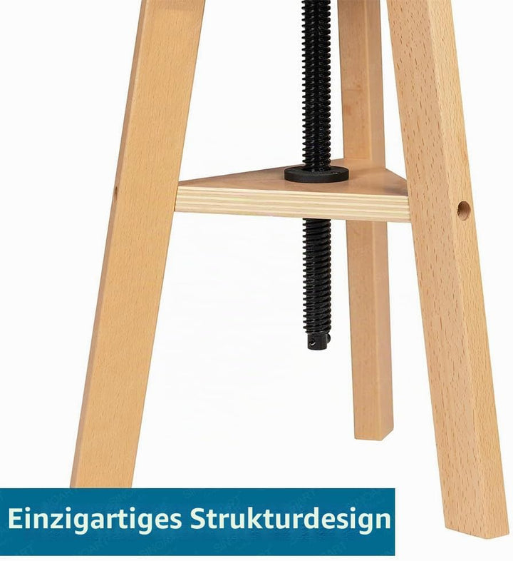 Paintersisters Höhenverstellbarer Malhocker aus Buchenholz – Ideal für Künstler, Küche, Büro, Atelie