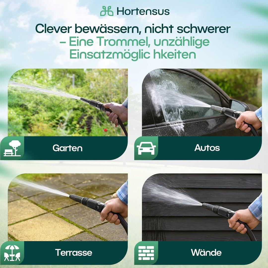 Wandschlauchbox 15 m Gartenschlauchtrommel | Schlauchaufroller