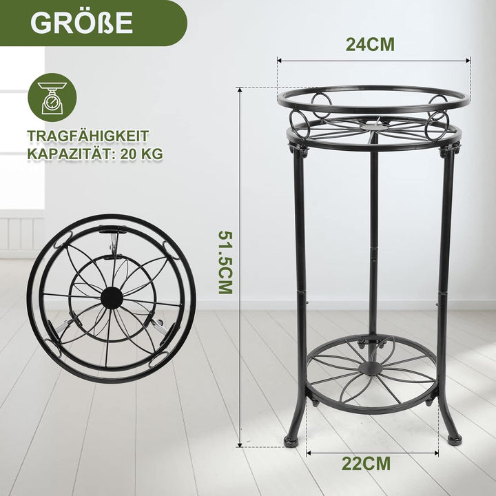 MA3TY Pflanzenständer Metall-Blumenständer,Blumentopfhalter für Drinnen & Draussen,Schwarz Small, Sm