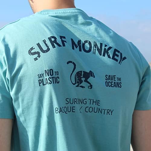 SURF MONKEY Bio-Baumwoll-T-Shirt, Zitronengelb M Blau, M Blau