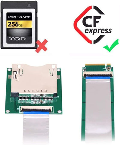 NFHK NGFF M.2 NVMe Mainboard auf CF Express Verlängerungskabel M2 M-Key für CFE Typ-B Unterstützung