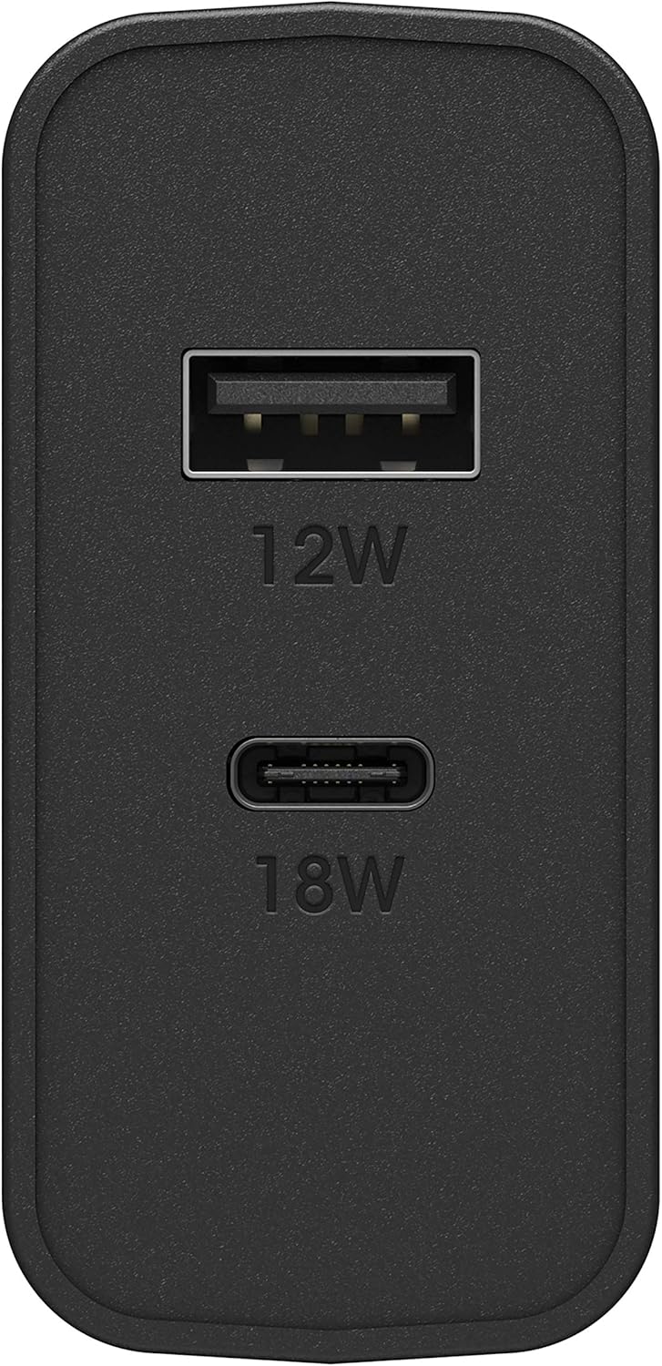 OtterBox Dual Port EU Ladegerät 30W, USB-C PD 18W + USB-A 12W, Schnelllade Gerät für Smartphone und