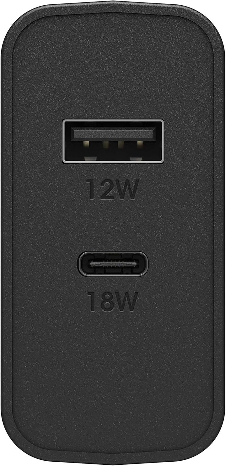 OtterBox Dual Port EU Ladegerät 30W, USB-C PD 18W + USB-A 12W, Schnelllade Gerät für Smartphone und