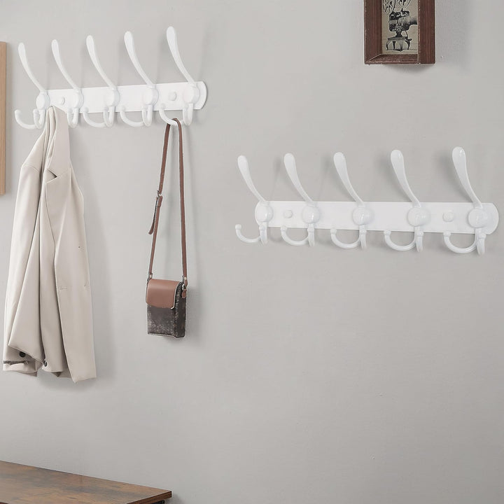 Dseap Garderobenleiste - Schwerlast Garderobenhaken Mit 5 Dreifachhaken, Edelstahl Wandgarderobe, Kl