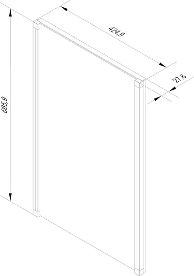 FACKELMANN Spiegel LED-LINE/Wandspiegelelement mit LED-Beleuchtung/Masse (B x H x T): ca. 43 x 67 x