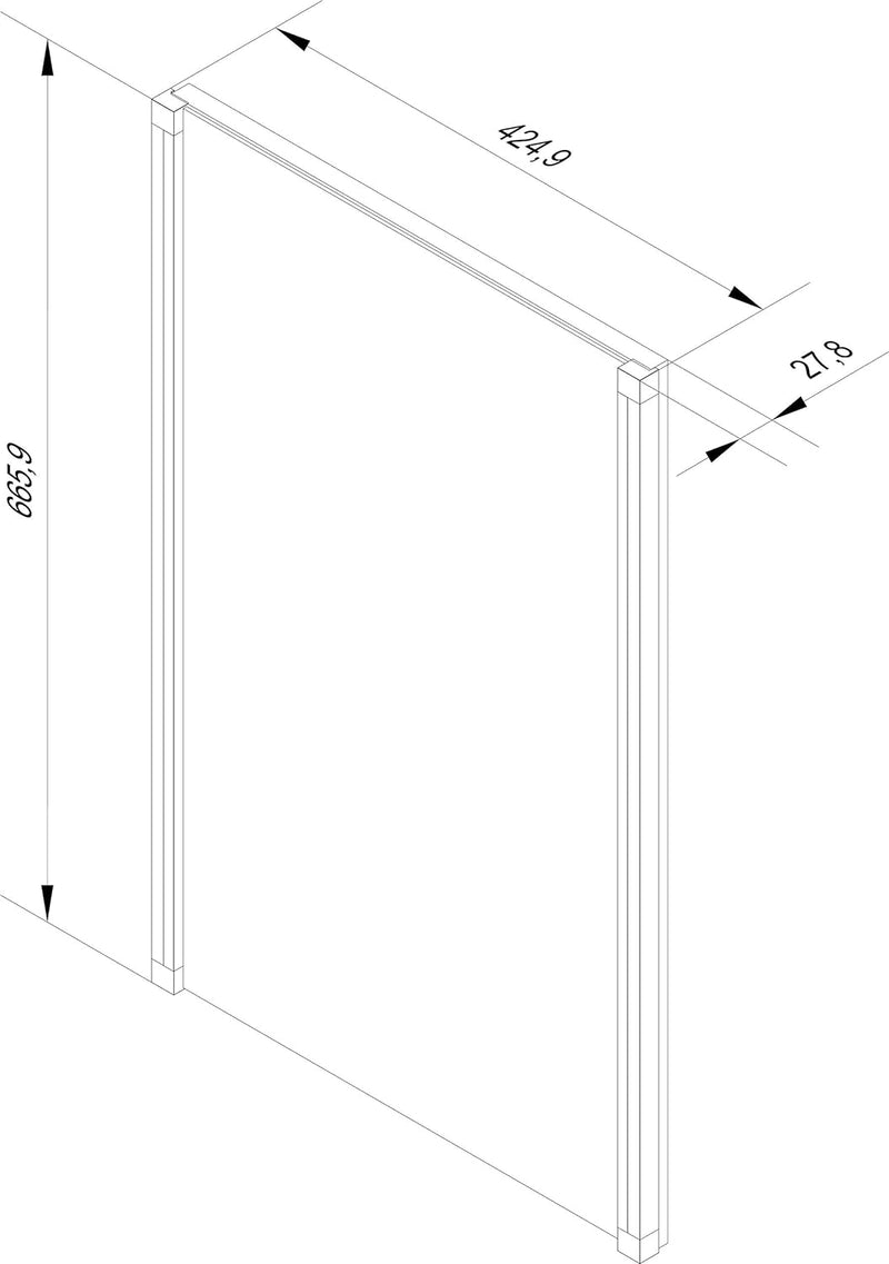 FACKELMANN Spiegel LED-LINE/Wandspiegelelement mit LED-Beleuchtung/Masse (B x H x T): ca. 43 x 67 x