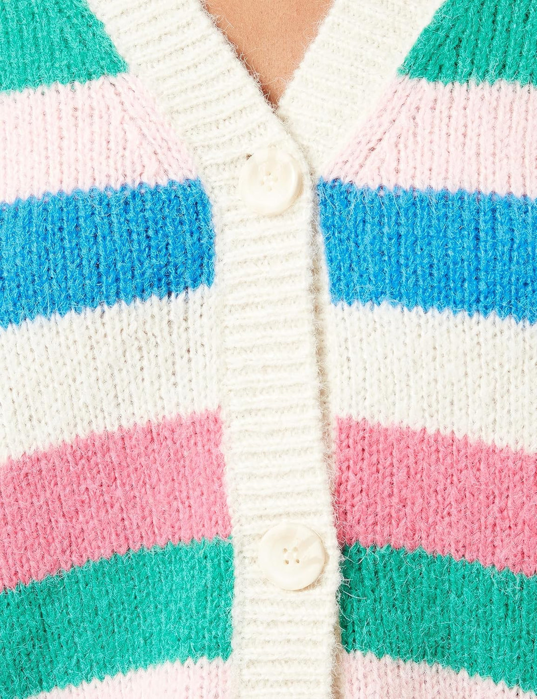PIECES Female Strickjacke PCNATASHA L Birch/Stripes:shocking Pink-mint-rosh-french Blue, L Birch/Str