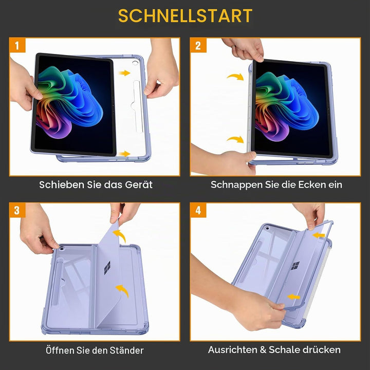 Fintie Hülle für Microsoft Surface Pro 12 Zoll 1. Edition (2025), Stossfeste Folio-Schutzhülle mit t