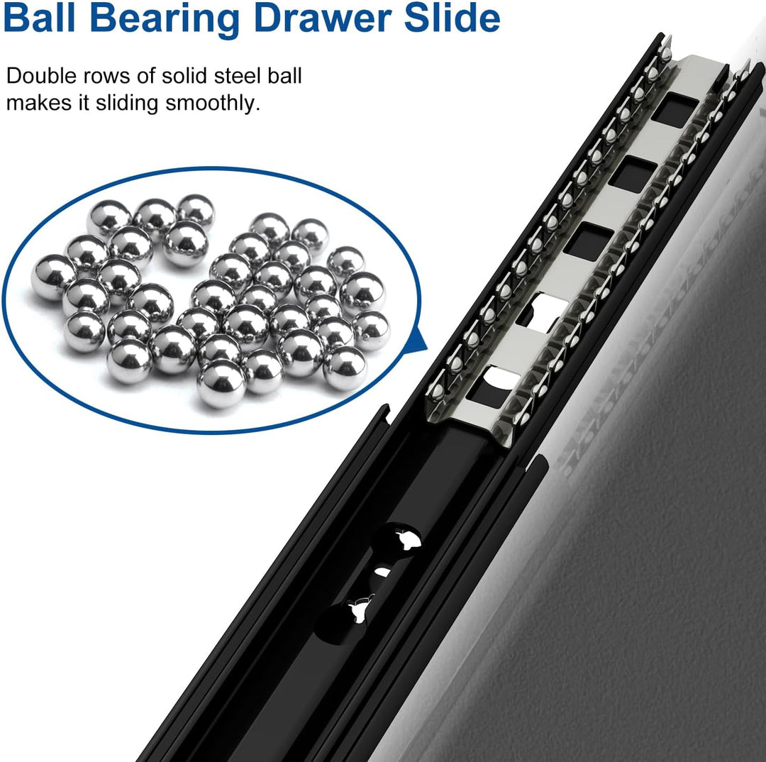 Schubladenschienen mit Schloss 600mm, 100kg Tragfähigkeit Schwerlast-Schubladenauszüge Vollauszug Se