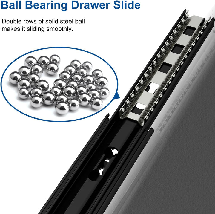 Schubladenschienen mit Schloss 600mm, 100kg Tragfähigkeit Schwerlast-Schubladenauszüge Vollauszug Se