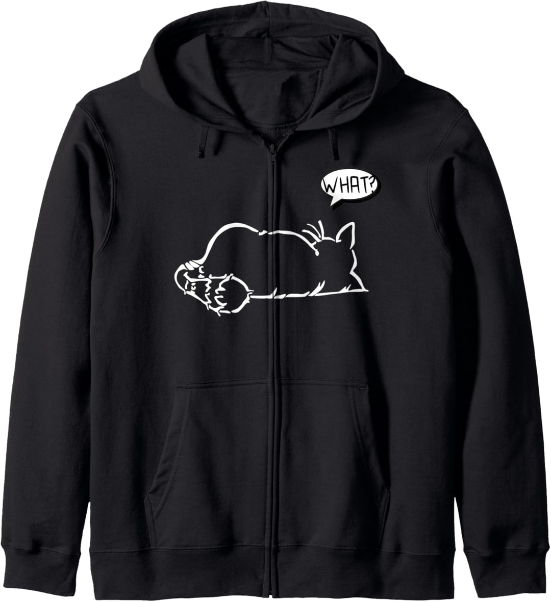 faule Katze Statement Spruch - What? - Katzen Kapuzenjacke