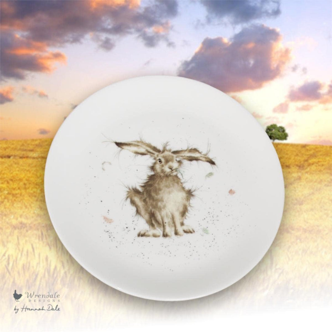 440s Wrendale Designs Porzellan-Kuchenteller Hase Morgenmuffel ca. 20,5cm D Dessert-Platte Frühstück
