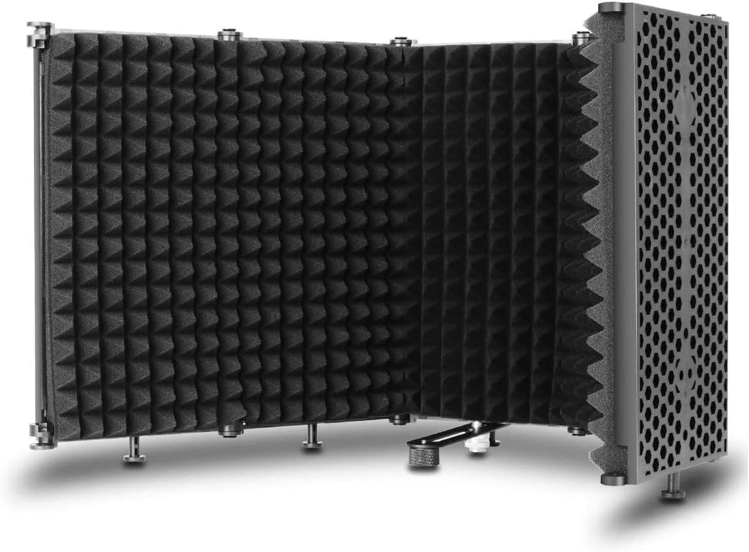 Faltbares Mikrofon-Isolationsschild Studioaufnahme Live-Übertragung 5-Panel-Popfilter Einstellbarer