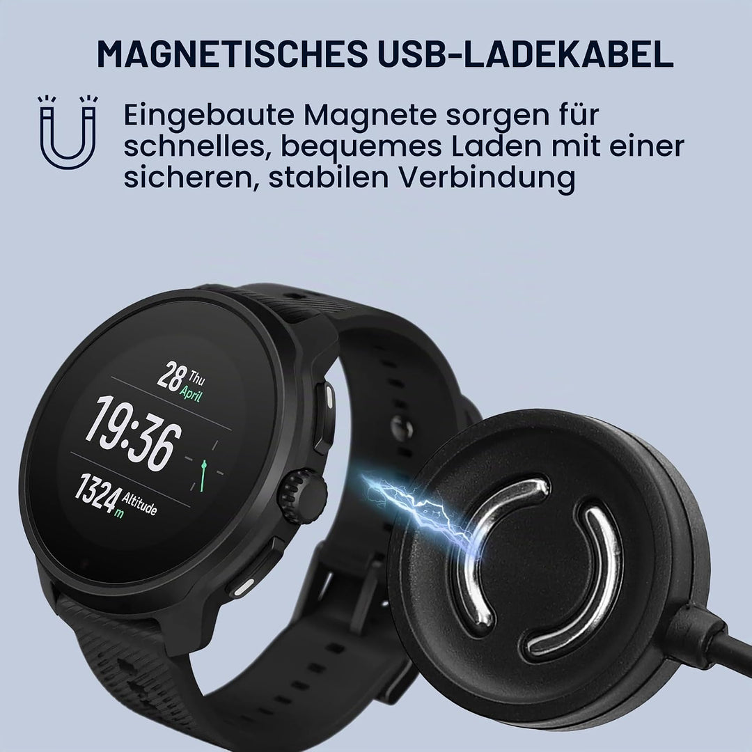 kwmobile USB Kabel Charger kompatibel mit Suunto Peak 9 Ladekabel - Smart Watch Ersatzkabel - Fitnes