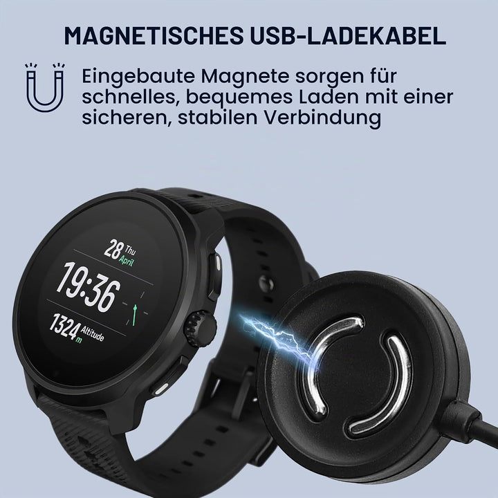 kwmobile USB Kabel Charger kompatibel mit Suunto Peak 9 Ladekabel - Smart Watch Ersatzkabel - Fitnes