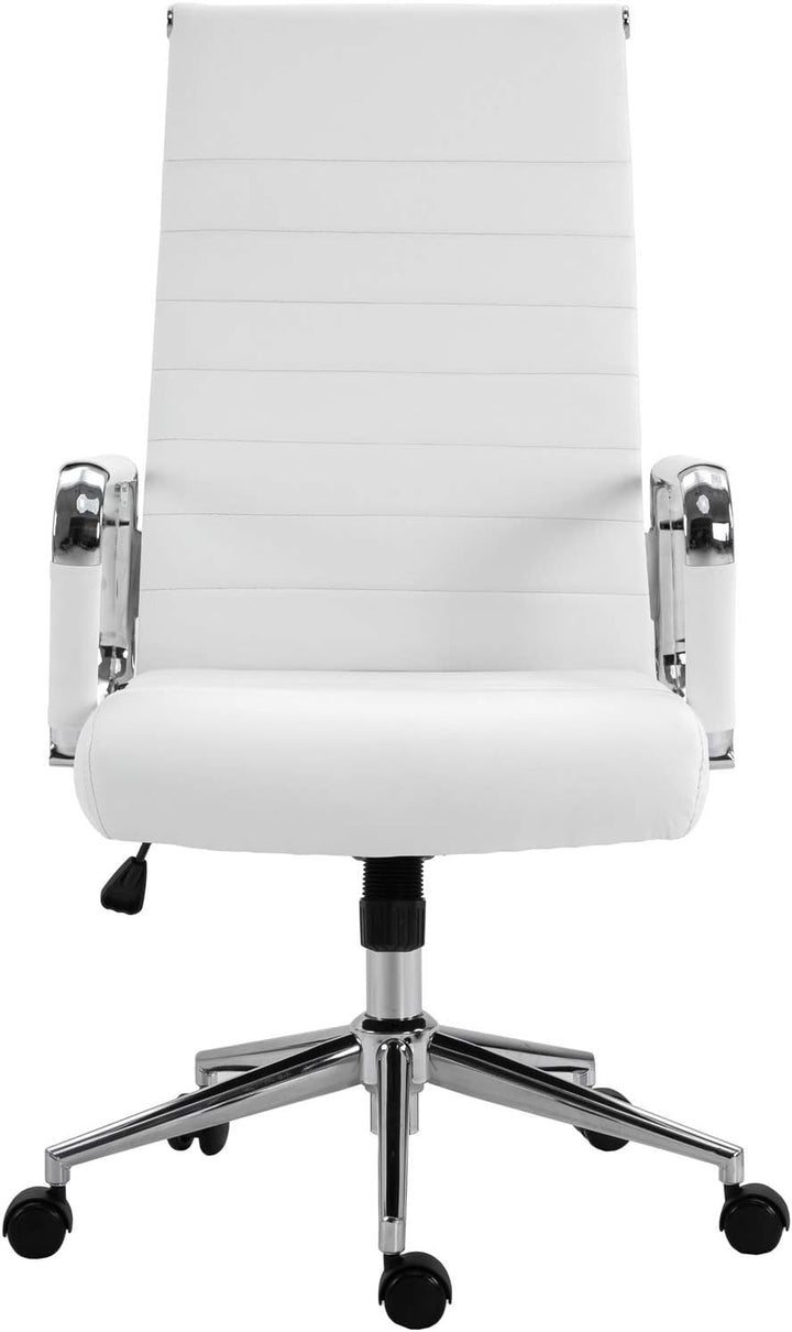 SVITA Elegance Comfort Bürostuhl Kunstleder weiss Schreibtischstuhl Drehstuhl Weiss Kunstleder