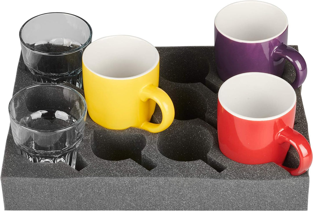 SCHAUMEX ® 2X Tassenhalter Glashalter Gläserhalter Becherhalter - Platz für 12 Stück - Schaumstoff f