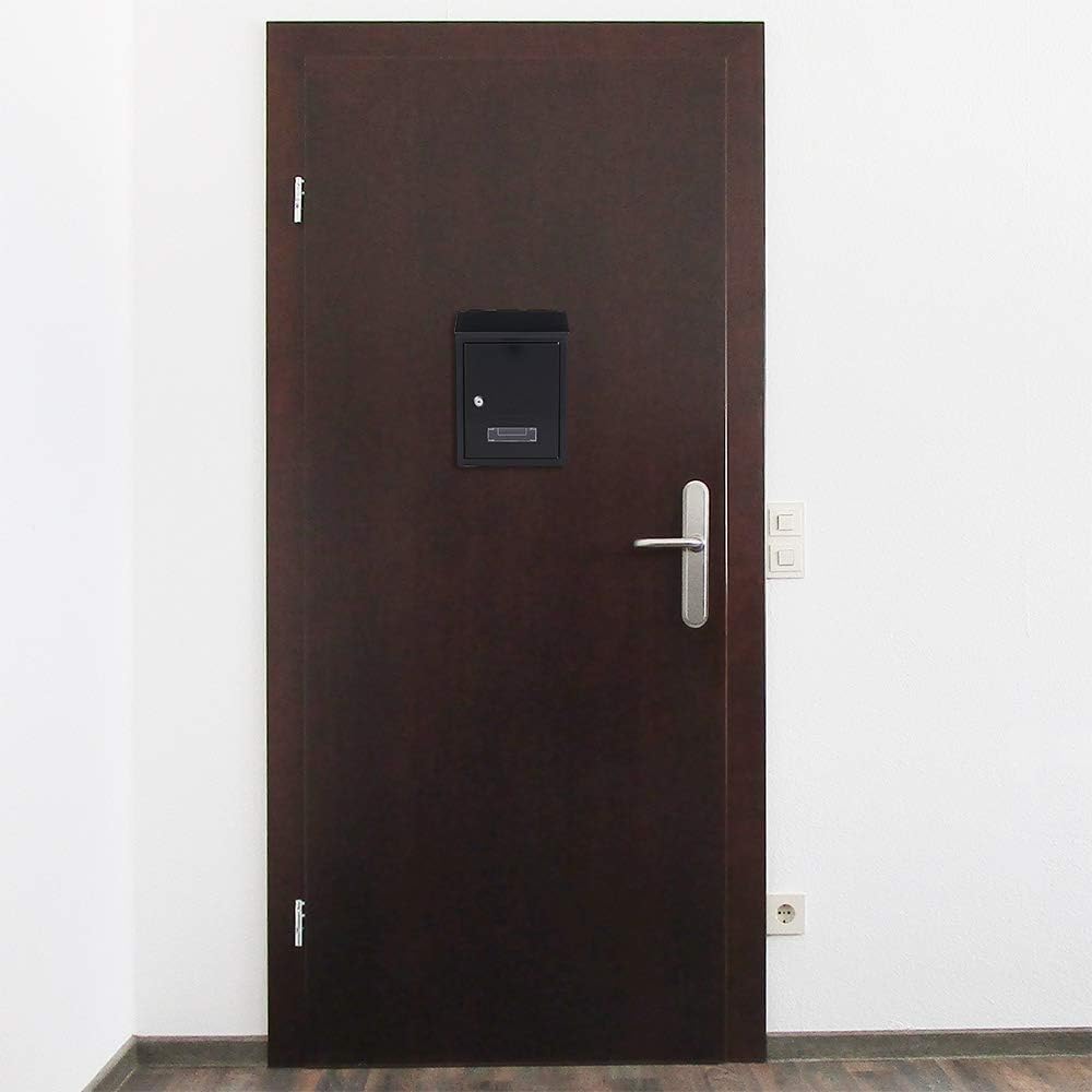 Profirst Mail PM 400 Briefkasten Schwarzgrau Stahl Zylinderschloss 2 Schlüssel Sichtfenster Namenssc