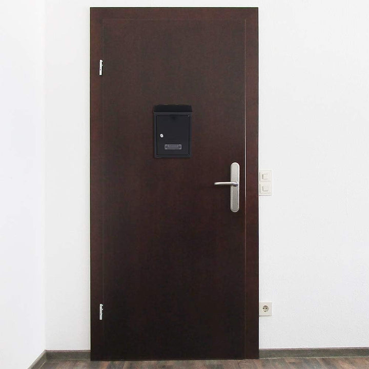 Profirst Mail PM 400 Briefkasten Schwarzgrau Stahl Zylinderschloss 2 Schlüssel Sichtfenster Namenssc